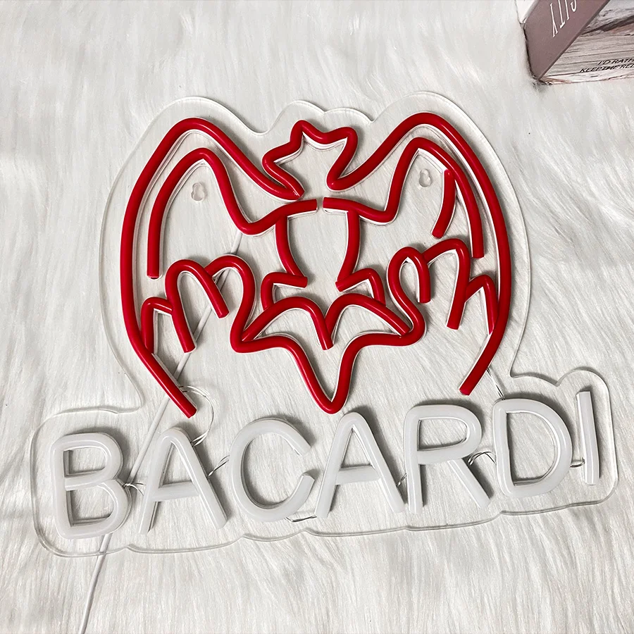 لافتة باكاردي رم النيون، تستخدم لديكور جدار البار، تعمل بمنفذ USB مع مفتاح، والنوادي، والتجمعات العائلية، وغرف النوم، وديكور الكهوف للرجال.