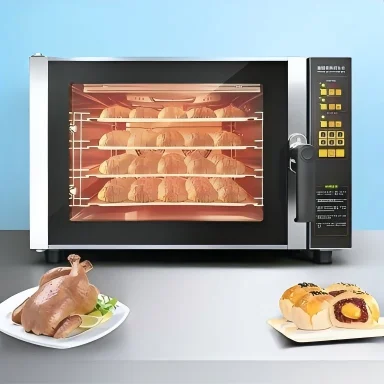 Electric Hot Air Circulating Oven Commercial Four Deck Timer Oven With Steam Spray for Baking Pastries and Snacks
