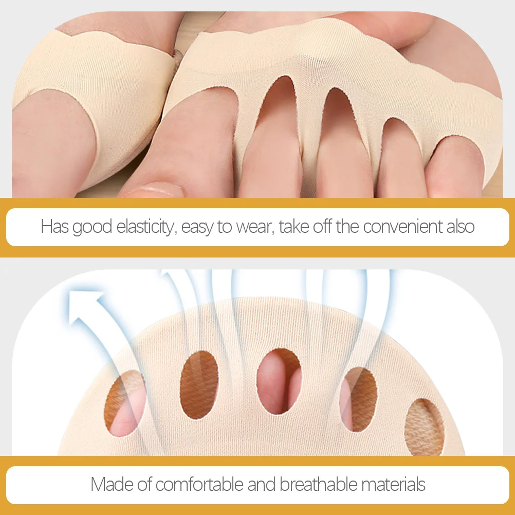 2 قطعة حافة الدانتيل موجة غير مرئية نصف تنفس فصل إصبع الجوارب ل عالية الكعب الصيف عدم الانزلاق الأمامية النساء الجوارب
