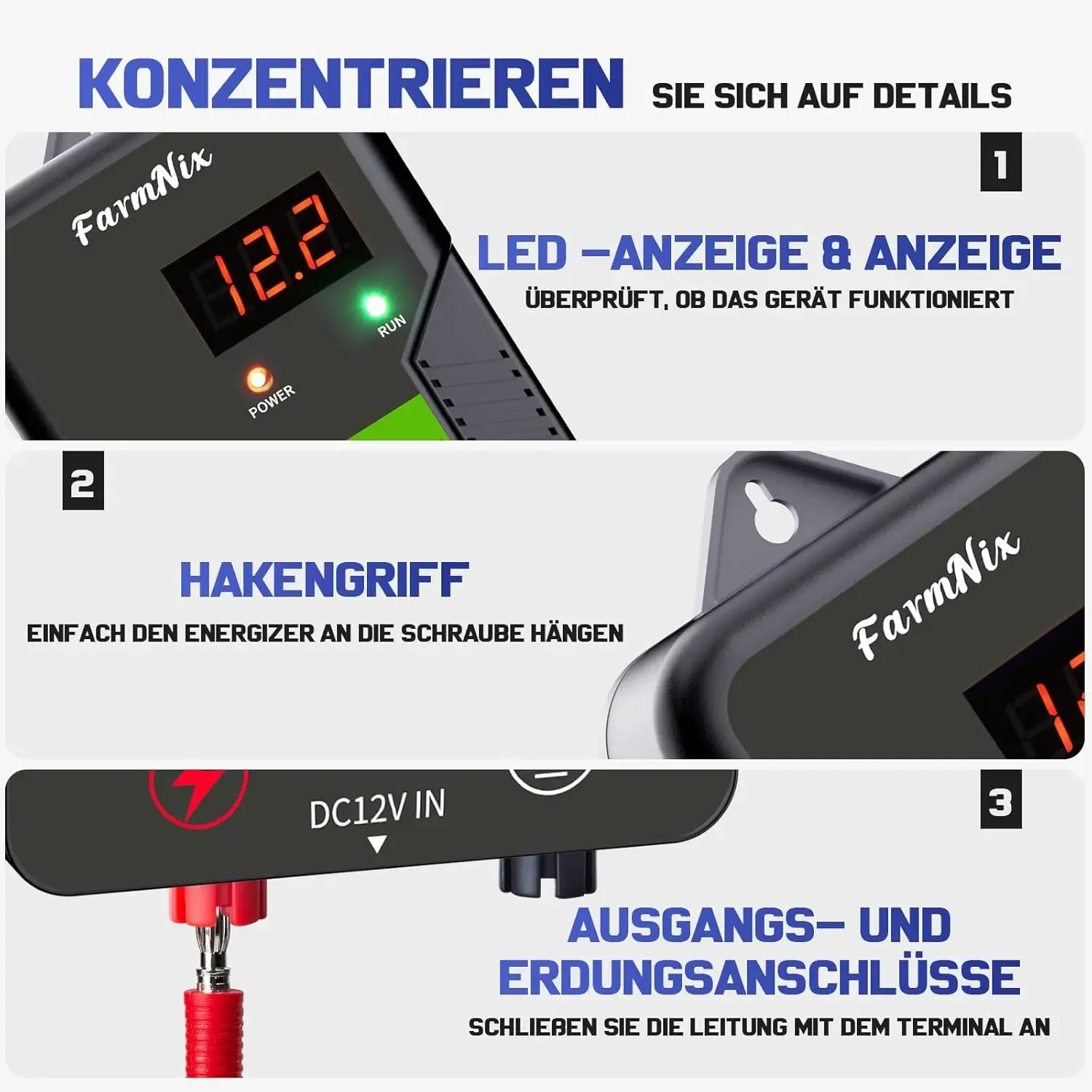 15 كجم/9.32 ميل سياج كهربائي إنرجايزر 2 جول مع شاشة الكريستال السائل 12KV إنرجايزر تحكم لمزرعة الماشية الأبقار الماشية الحصان