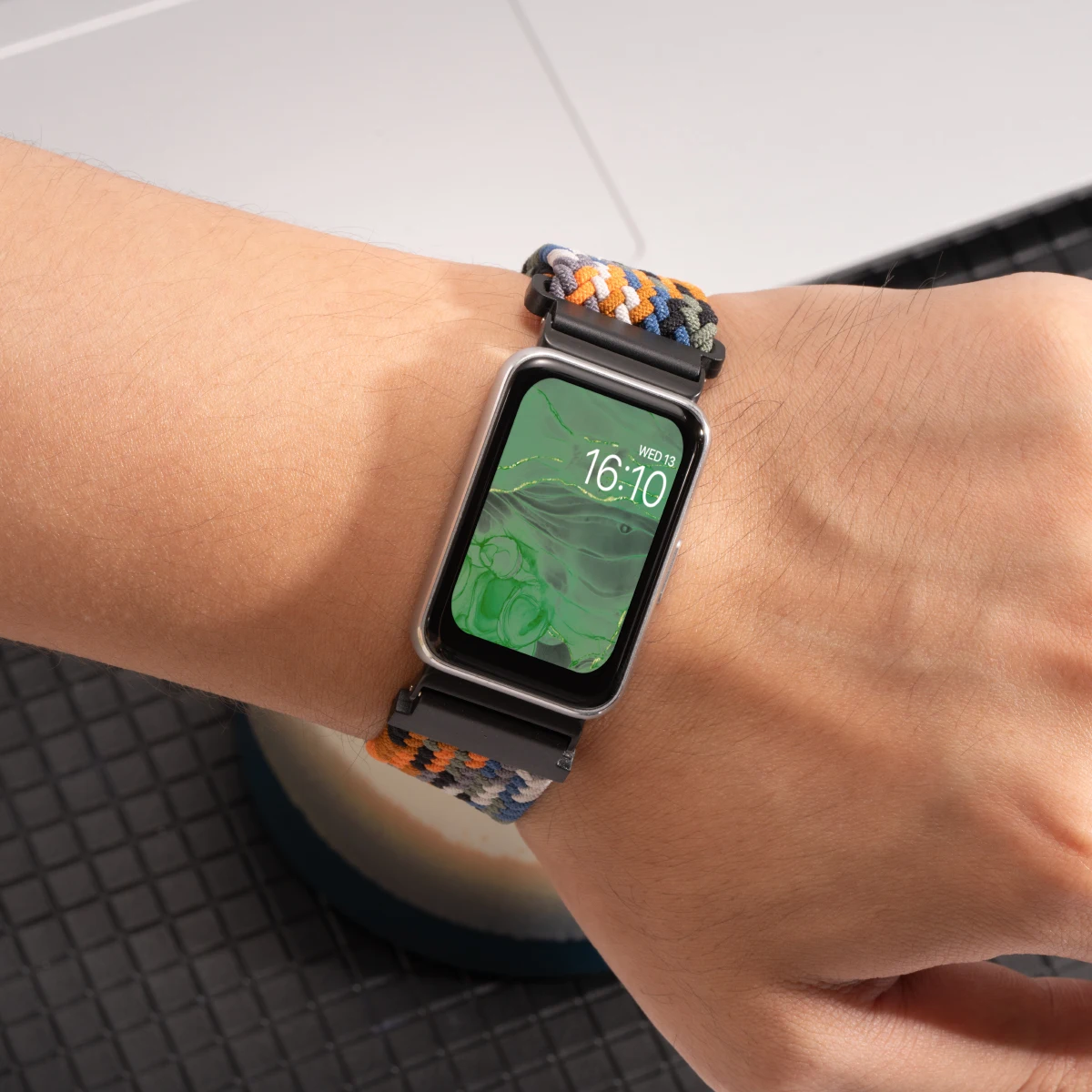 حزام نايلون لساعة سامسونج جالاكسي قابل للتعديل مطاطا مضفر حلقة منفردة تناسب 3 حزام الرجال النساء حزام الساعات لفرقة جالاكسي فيت 3