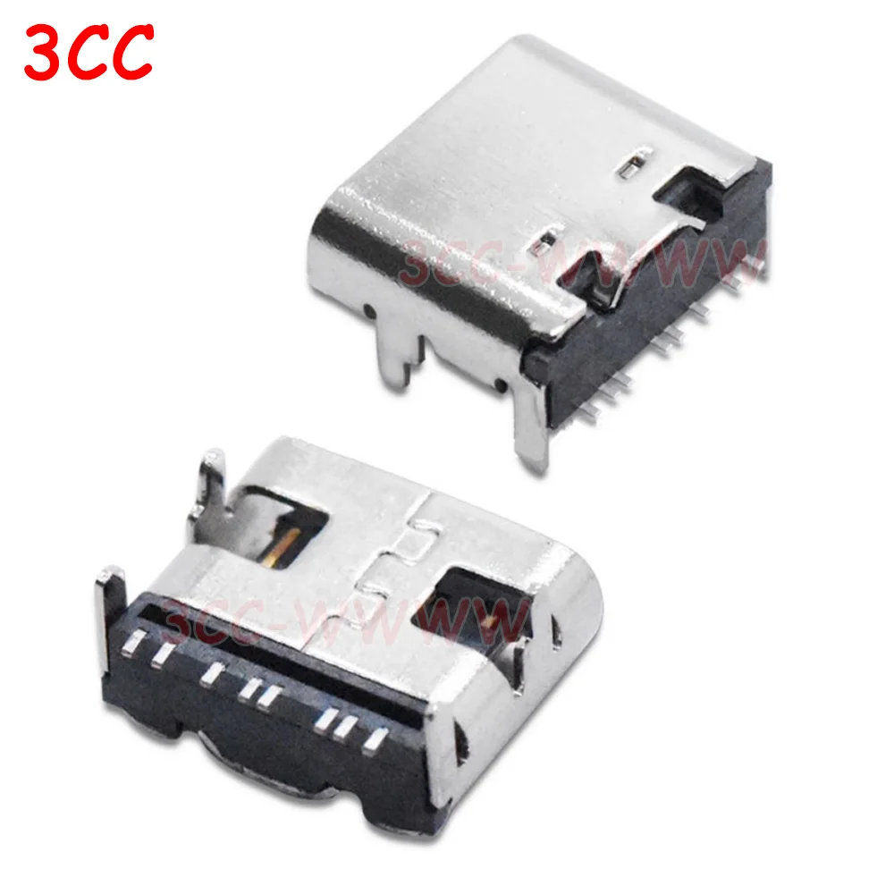 Conector USB 3,1 tipo C 8 P hembra, interfaz de alimentación, cabezal de carga, 8 pines, SMT, Conector de ángulo recto