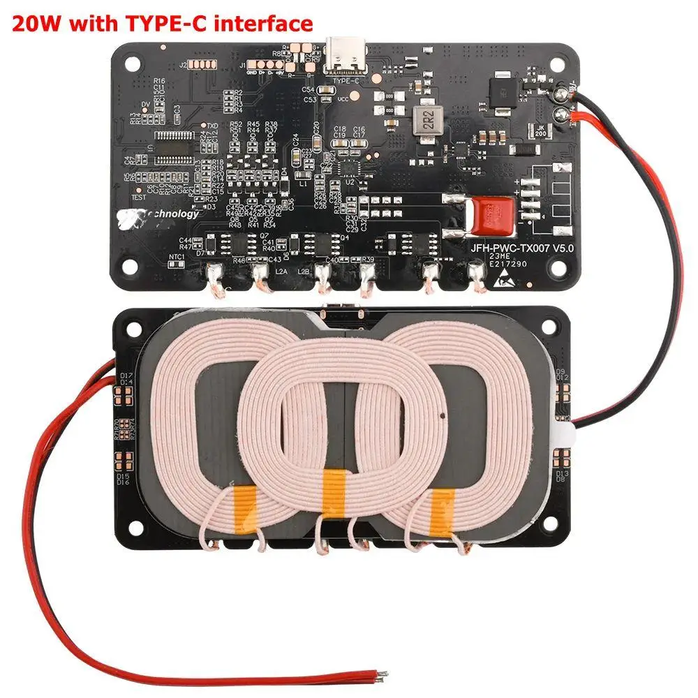 Módulo de carga inalámbrica para coche, alta potencia, 20W/22W, carga rápida, tres bobinas, módulo de carga inalámbrica para teléfono móvil