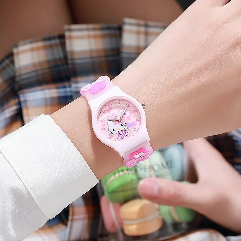 

3D Cartoon Watch Children Sanrio Peripheral Hello Kitty My Melody Kuromi Cinnamoroll Silicone Watch Cute Anime Accessories Gift