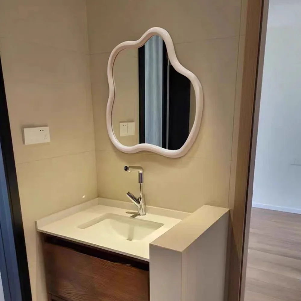 Nordic Wall Hanging Bathroom Mirror Irregular Cream-style Bedroom Dressing Decorative Mirrors Modern Bathroom Products