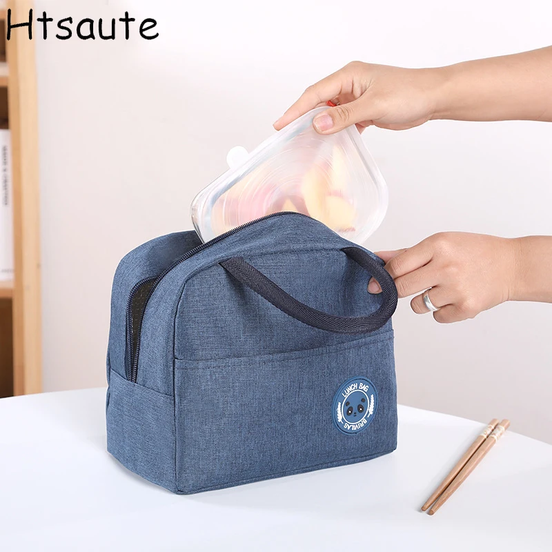 Lunchtasche, Kühltasche, tragbare isolierte Box aus Segeltuch, Thermo-Behälter für kalte Lebensmittel, Schule, Picknick, für Männer, Frauen, Kinder,