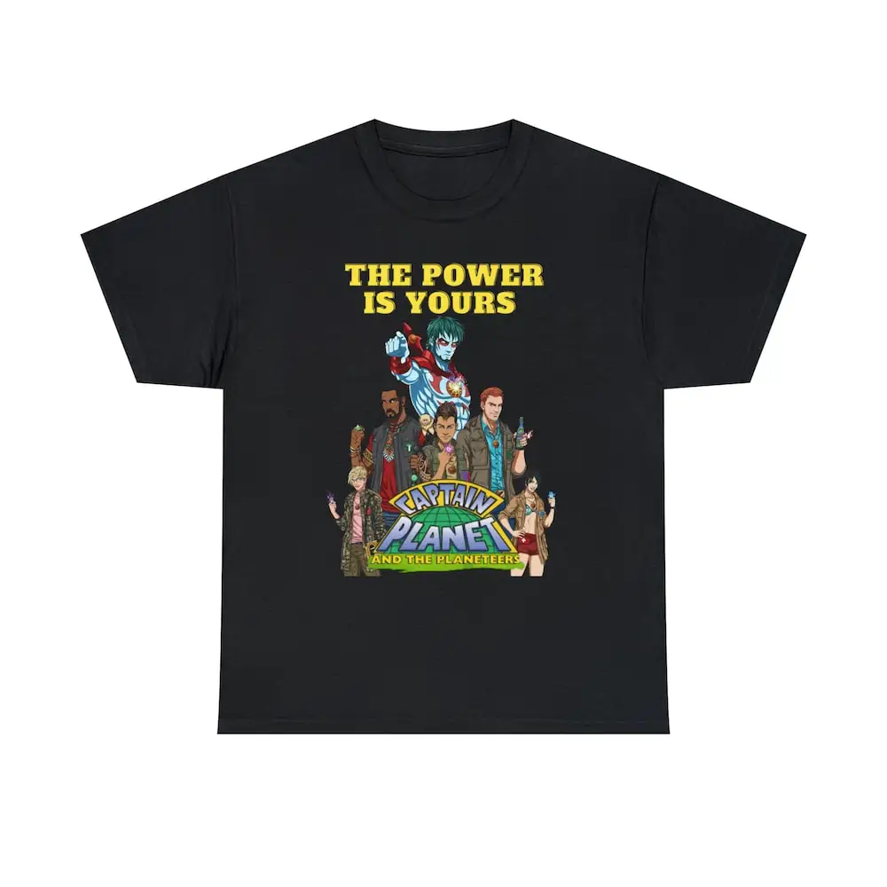 Captain Planet And The Planeteers T Shirt 90S Cartoon Superhero For Fan