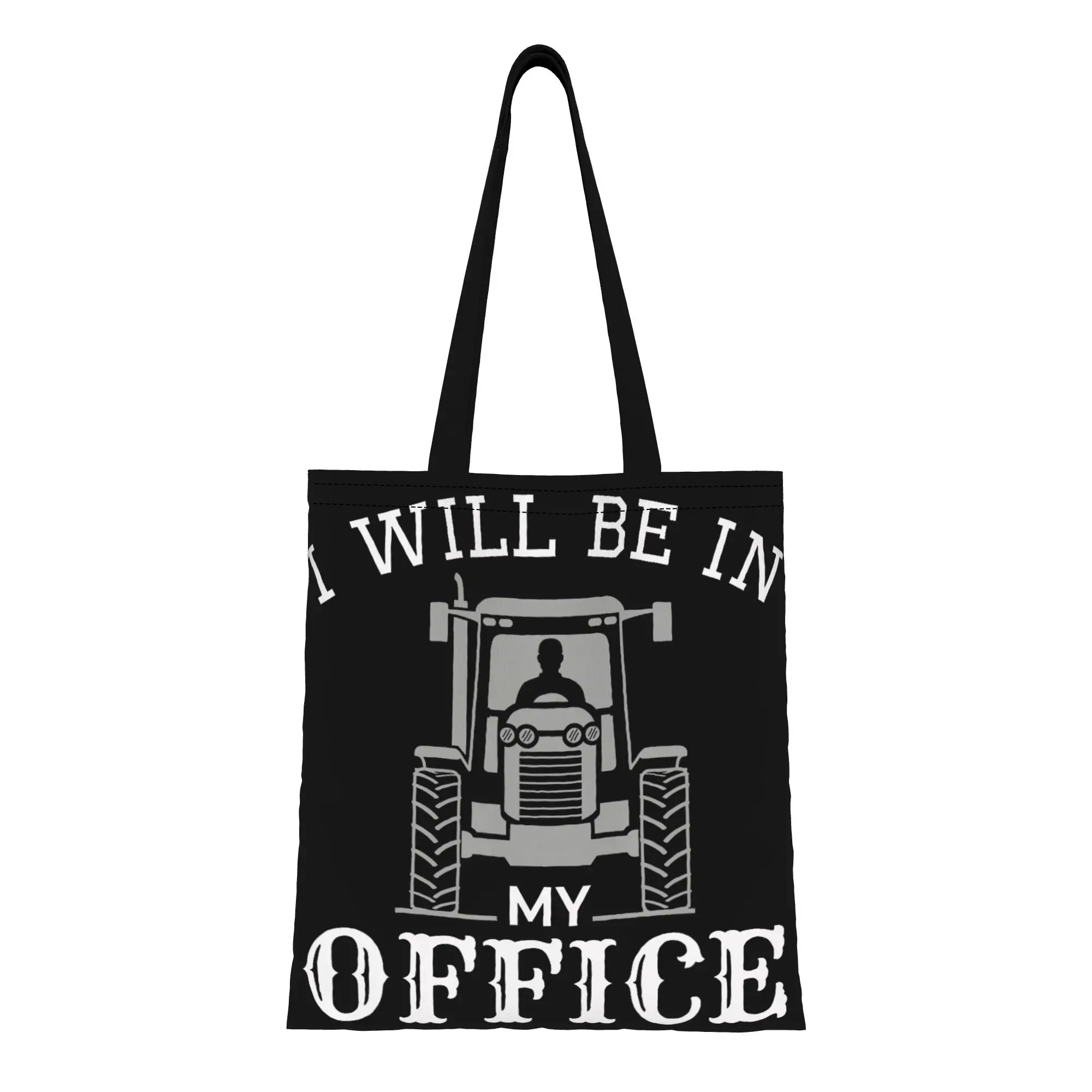 

1PC My Office Tractor Farm Culture Canvas Tote Bag Perfect for Shopping & Personal Use Great Gift