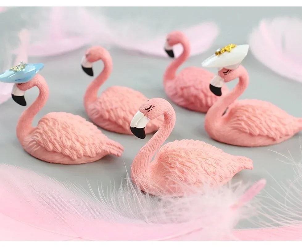 1Pcs Flamingo False เล็บปลอมฝึกการฝึกอบรมชั้นวางแสดงชั้นวางเล็บ Peralatan Seni Kuku แฟชั่น Photo Props