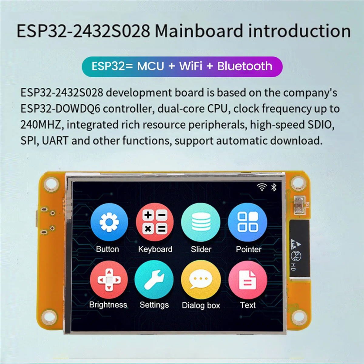 2.8 Inch 240x320 Display Module Resistive Touch ESP32 Development Board WiFi Bluetooth Smart Touch Display TFT Module,B