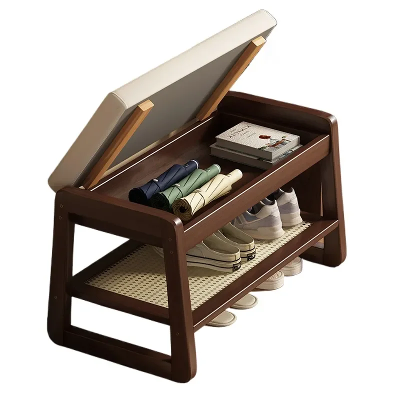 Entryway Shoe Bench with Storage Compact Shoe Rack Stool for Small Apartment Hallway Seating Organizer Cabinet