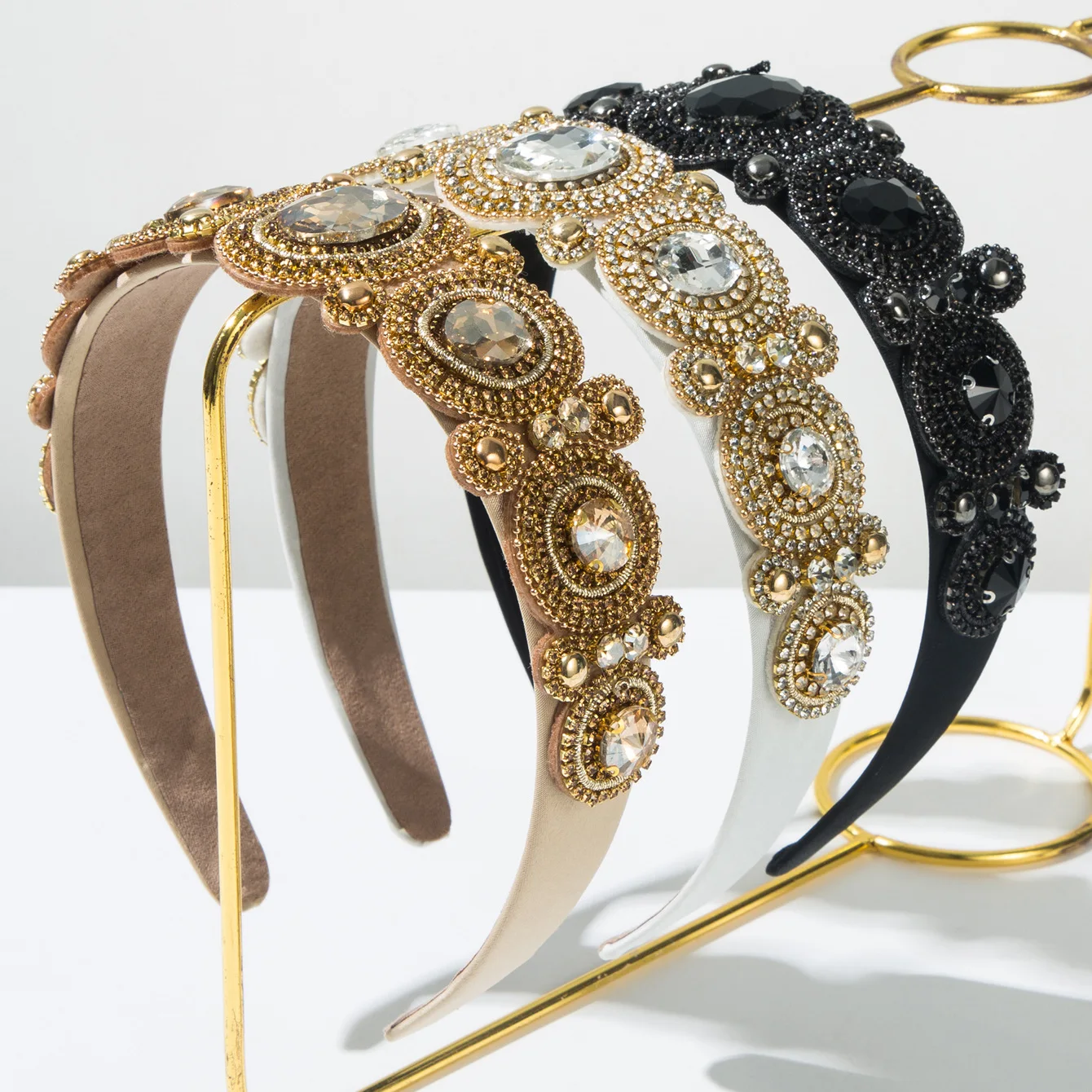 European and American Baroque retro heavy industry light luxury diamond headband women's dinner party ball hair accessories