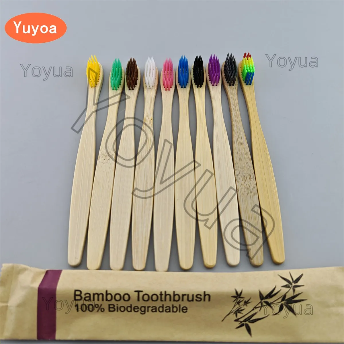 100Pcs Bamboo Toothbrushes Portable Eco Friendly Wooden Tooth Brush for Adults Toothbrushes Soft Dental Oral Care