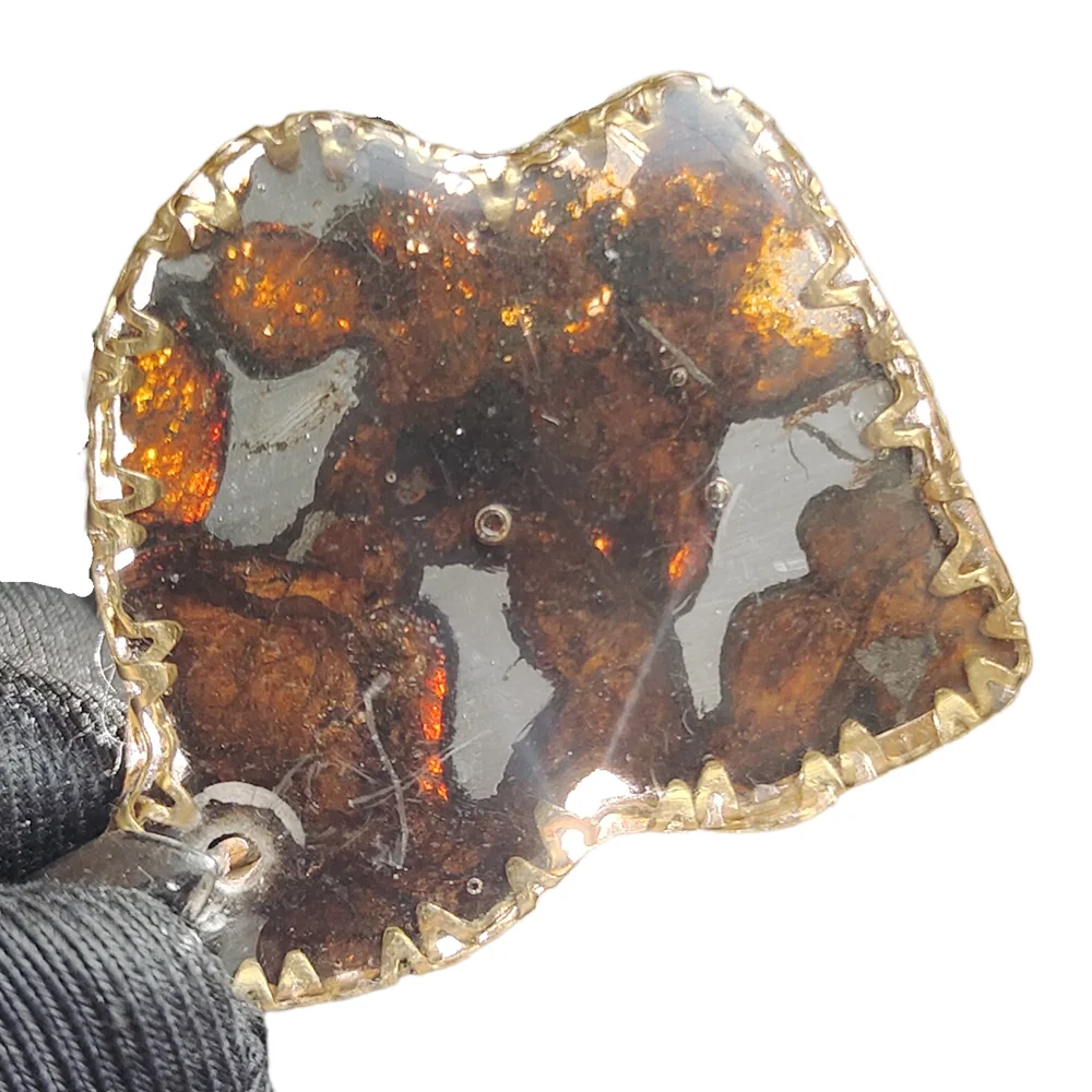 Brenham Meteorite Natural olivine meteorite Pendant Olivine meteorite Specimen Necklace Material Jewelry Pendant - CB226