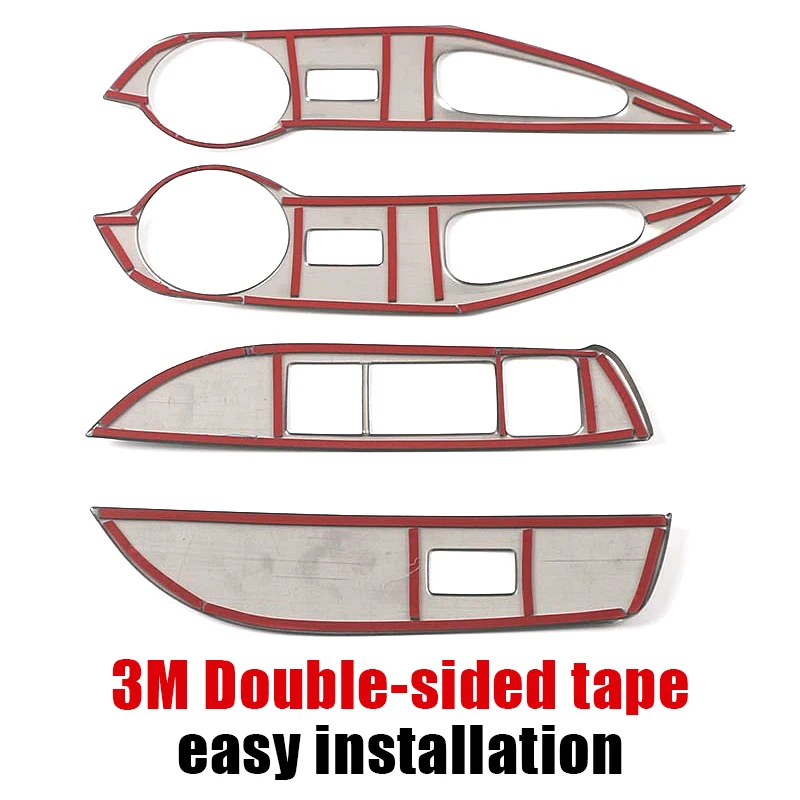 الفولاذ المقاوم للصدأ باب السيارة مسند الذراع نافذة رافع للزجاج لوحة التبديل الزخارف لتويوتا كورولا كروس XG10 2021 2022 2023 2024 2025 الهجين #6