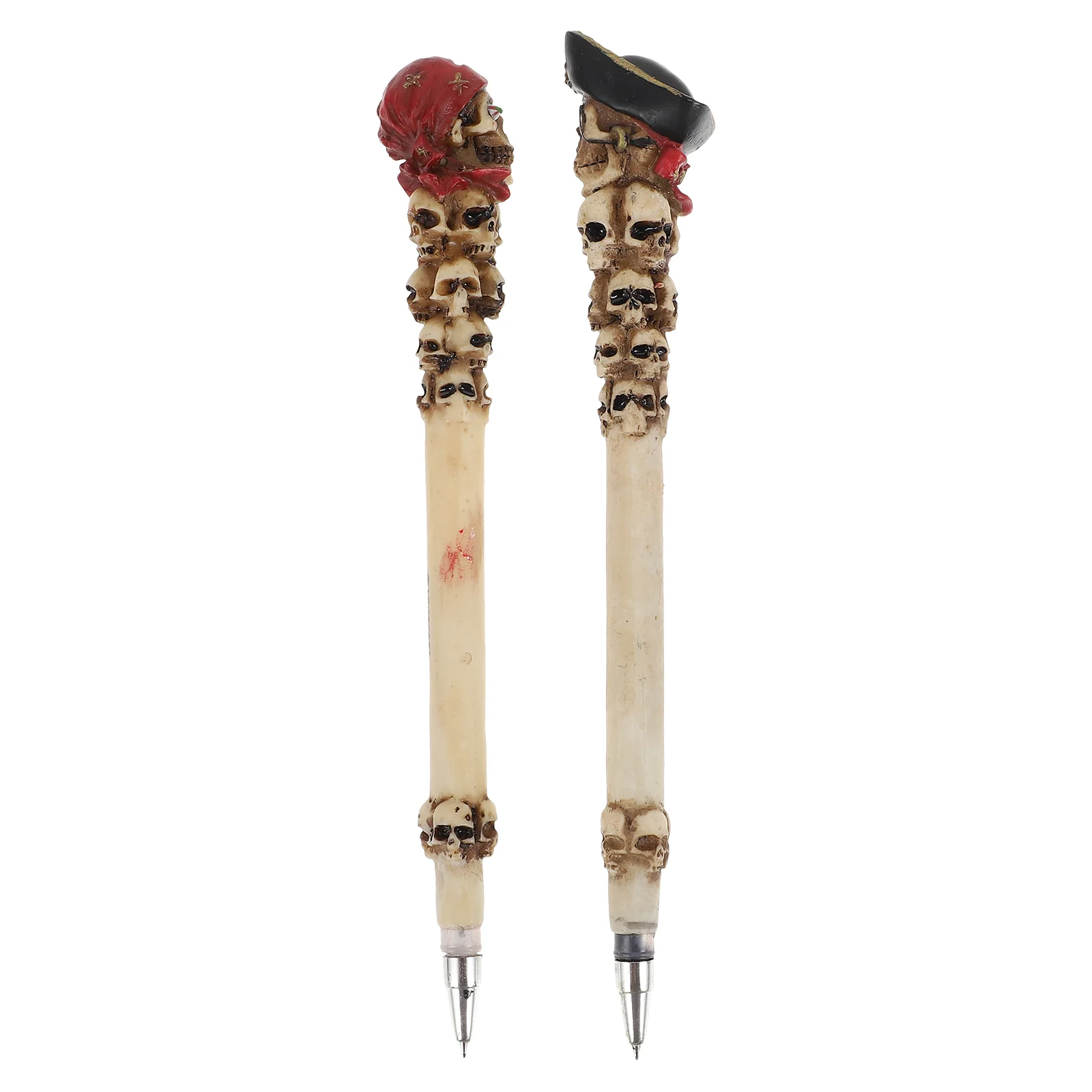 

2 Pcs Skull Pen Resin Pens Office School Stationeries Toys Ball Point Pirate Themed Decor Ballpoint Children Writing Stationery