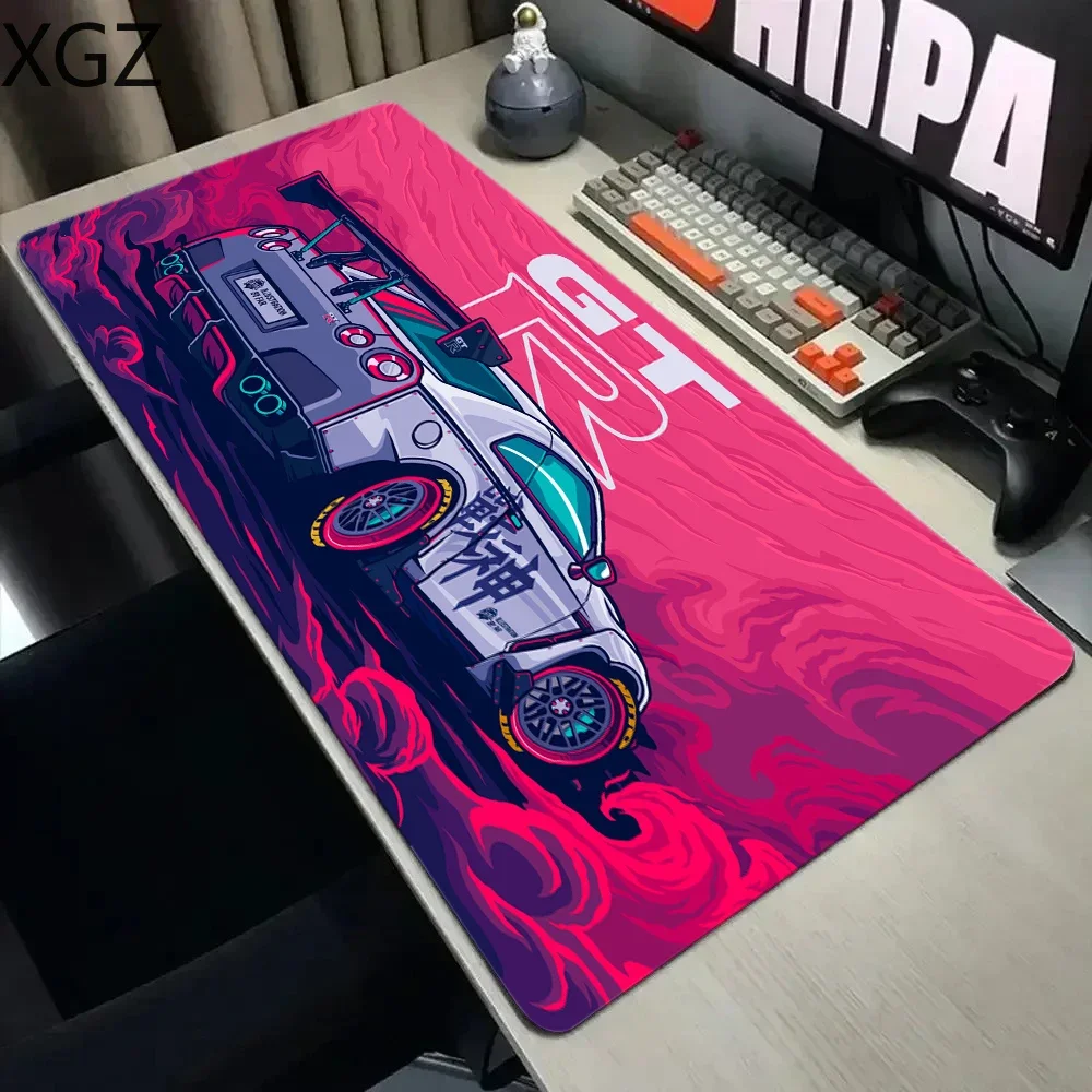 New 90×40cm GTR sports car pattern gaming e-sports mouse pad suitable for office home keyboard desk mat washable and non-slip