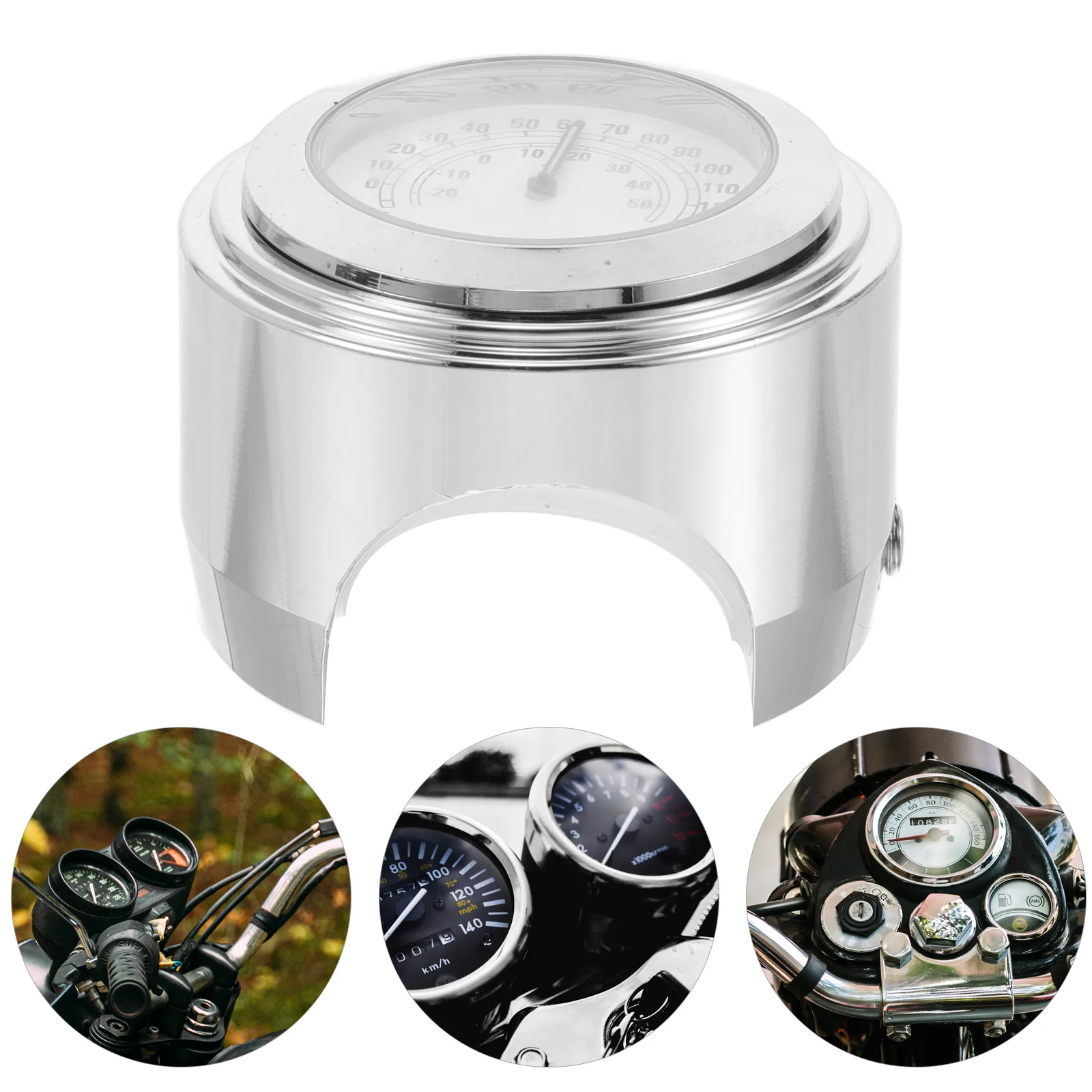 

Motorcycle Handlebar Temperature Gauge Universal Fit for 22-25Mm Handlebars Accurate Metal Thermometer for Motorbike Use