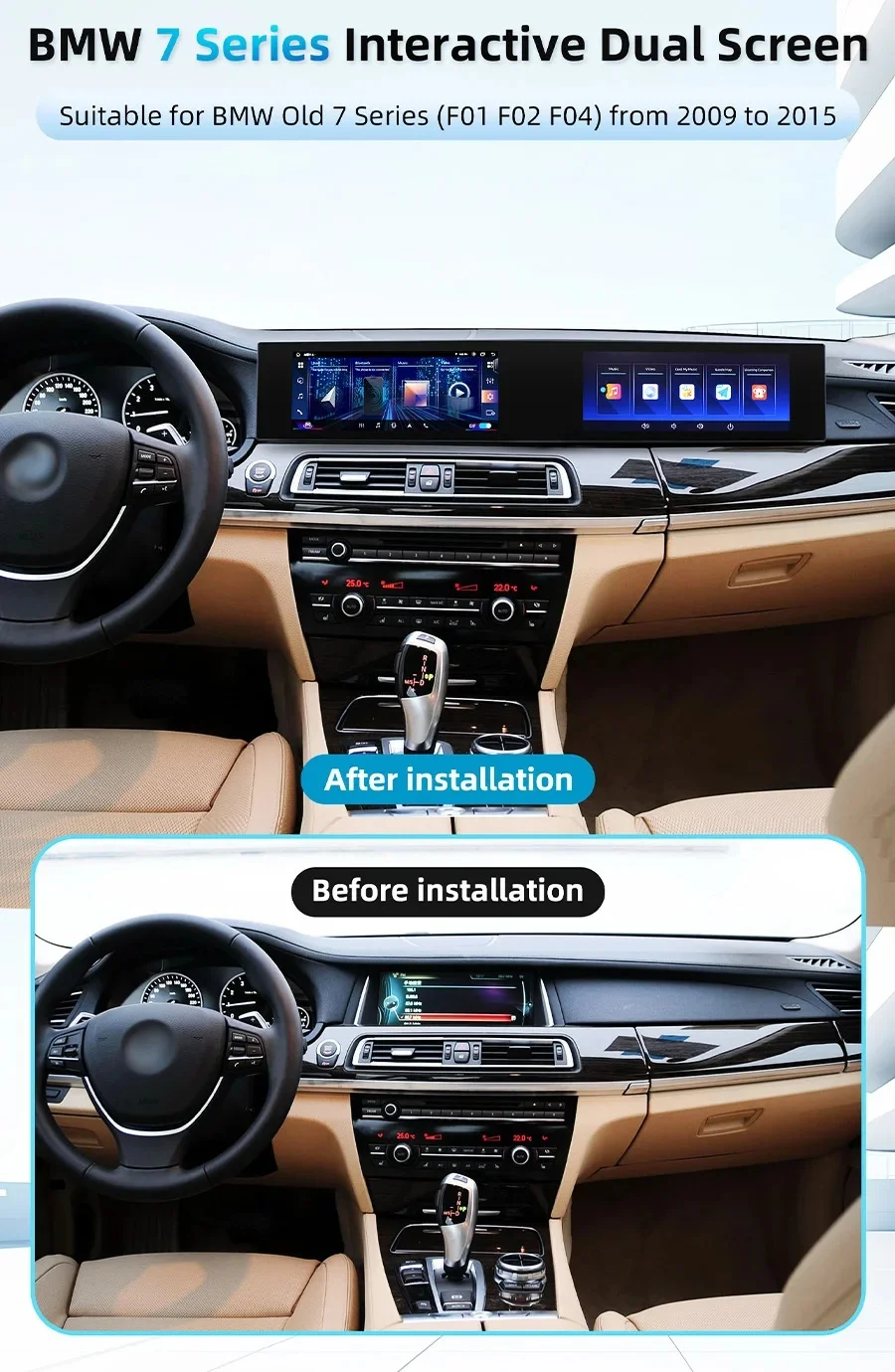 For BMW 7 Series F01 F02 F04 2009-2015 Android GPS Navi Media Player Wireless CarPlay Bluetooth 5.0 DSP 4G 21