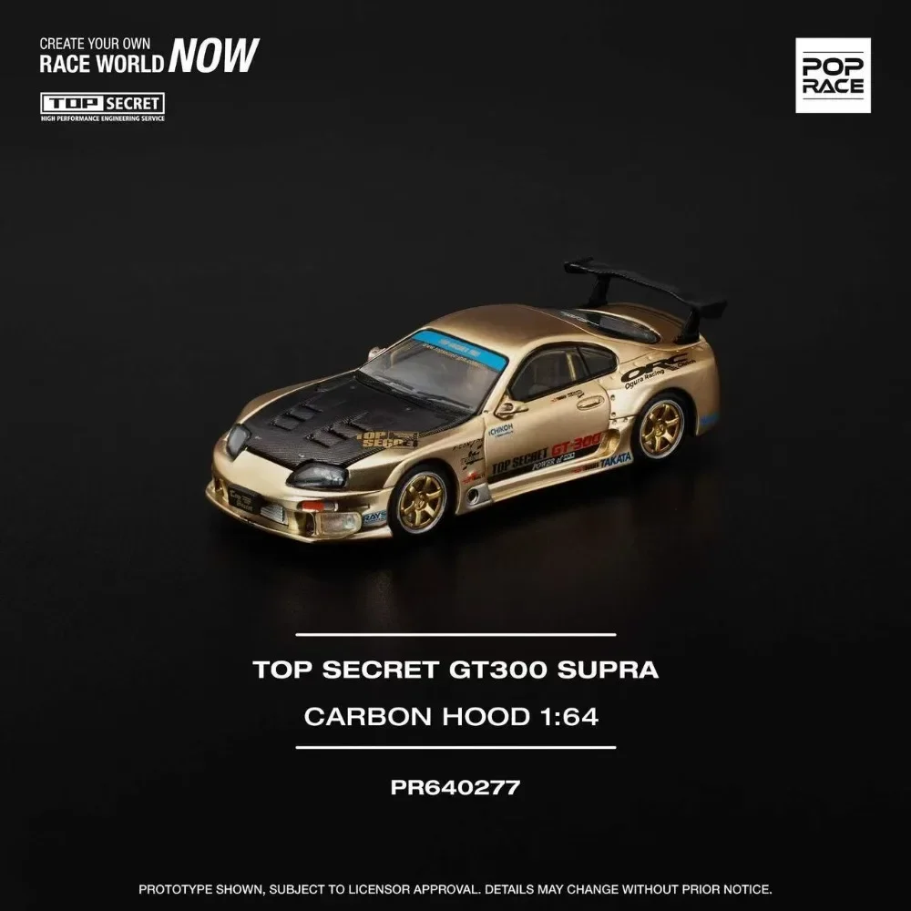 

POP RACE 1:64 TOP SECRET GT300 SUPRA PR640277 Kazuhiko Nagata Alloy Premium Diecast Car Model Vehicle Collectible