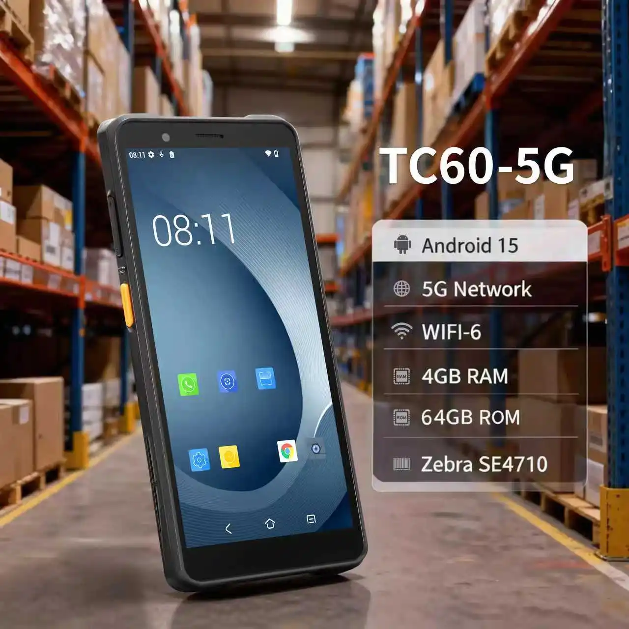 Zebra SE4710 Google PDA 8Core 6.0 InchesScreen Android15 4+64G WIFI-6 Android15 Data Terminal Barcode Scanner IP67 T60-5G