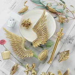 Brass Cabinet Door Drawer Handle Animal Swan Little Bee Light Luxury Modern Gold Wardrobe Wine Cabinet Nordic Solid Handle