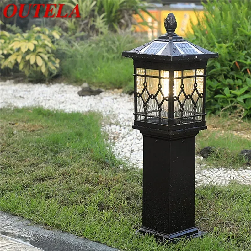 

OUTELA Contemporary Outdoor Solar Lawn Lamp LED Waterproof Villa Garden Courtyard District Residential Quarters Lawn Lamp