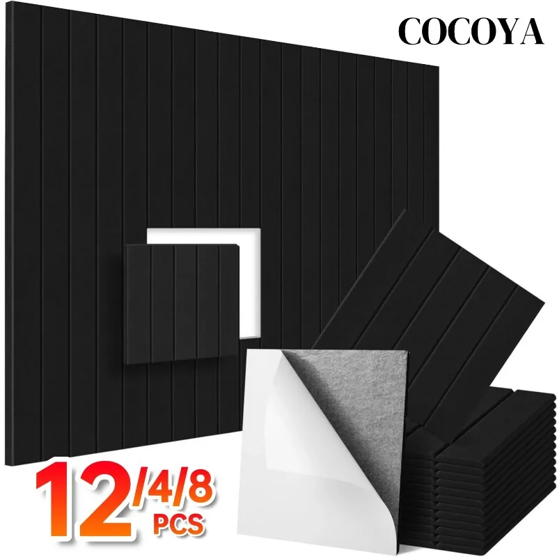

Квадратные самоклеящиеся наклейки на стену, фетровая акустическая панель для домашнего офиса, студийный фон, вертикальная полоса, звукоизоляционные настенные панели