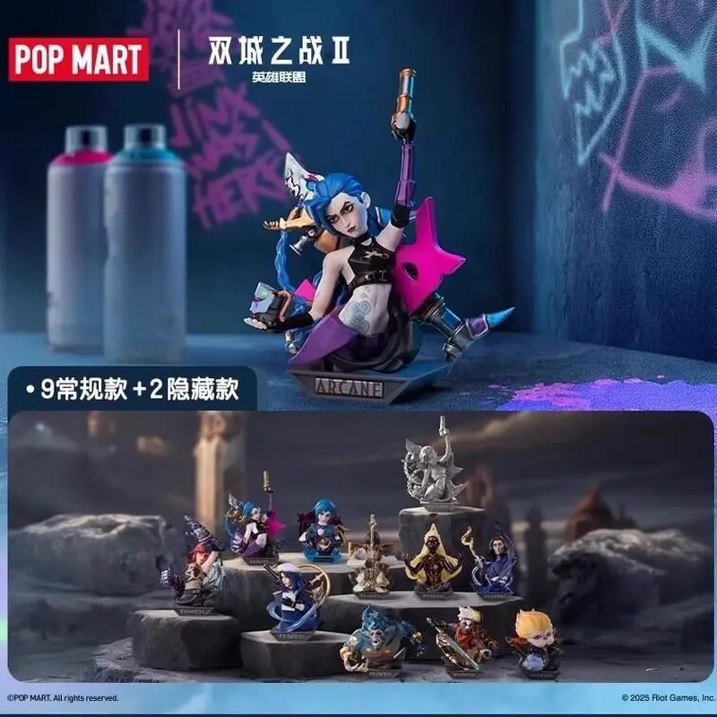 

Pop Mart Blind Box Trendy Toy League Of Legends Arcane Ii Jinx Bust Statue Authentic Collectible Ornament Home Decor For Adult