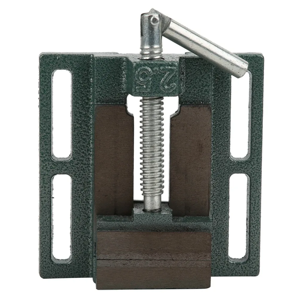 2.5in Jaw Width Drill Press Vise 6 Inch Clamp Heavy Duty Cast Iron Milling Clamping Vise Guide Rod Design High Accuracy