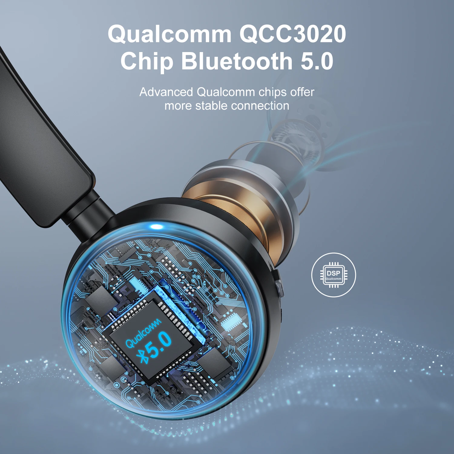 سماعات رأس لاسلكية جديدة Bee BH60P مع قاعدة شحن V5.0 سماعة رأس للمكتب مع ميكروفون مزدوج CVC 8.0 خاصية إلغاء الضوضاء لمركز الاتصال