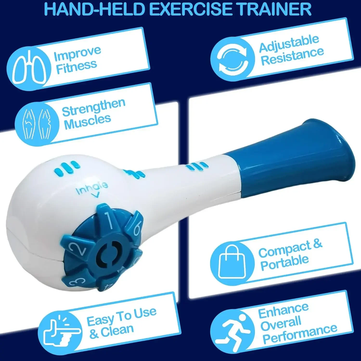 Breathing Trainer Adjustable Resistance Tool: 2