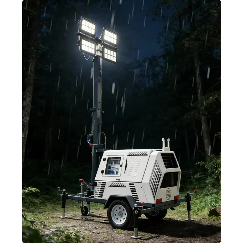 Mobile Lighthouse Factory Wholesale Industrial Trailer Mobile Lighthouse 5m 7M 9m Diesel Generator Light Tower