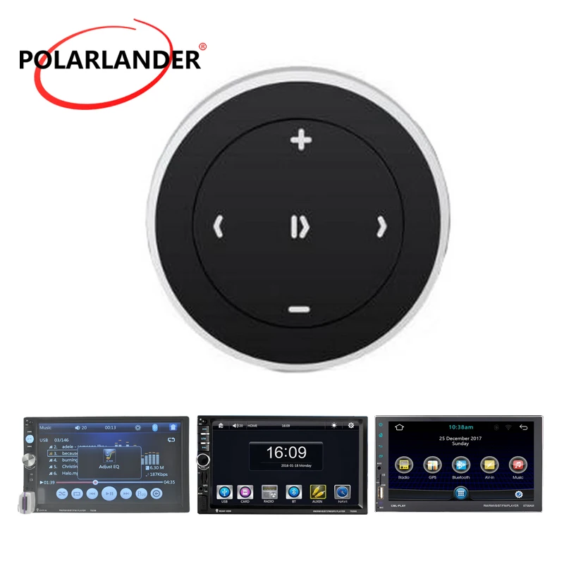 Bluetooth 3.0 Media Button Black LED Light Wireless Remote Music Control For Smartphone Selfie Shutter