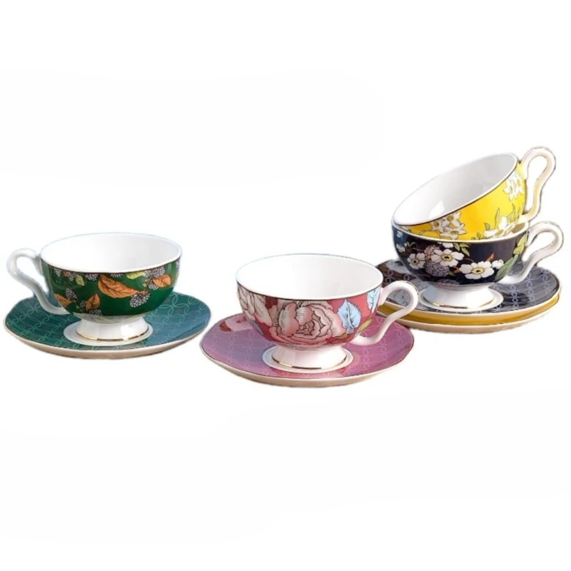 

Bone china afternoon tea coffee cup saucer flat plate dinner plate teapot mug