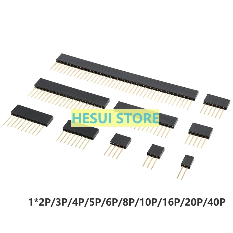 2.54mm SMD 1*2/3/4/5/6/8/10-40P Single-row extended pin bar socket 11mm pin length