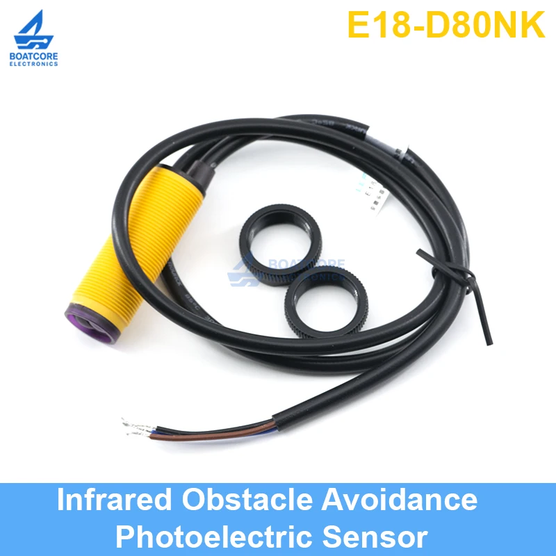 1PCS E18-D80NK Infrared Obstacle Avoidance Sensor Smart Car Robot Photoelectric Proximity Switch 3-80cm Adjustable