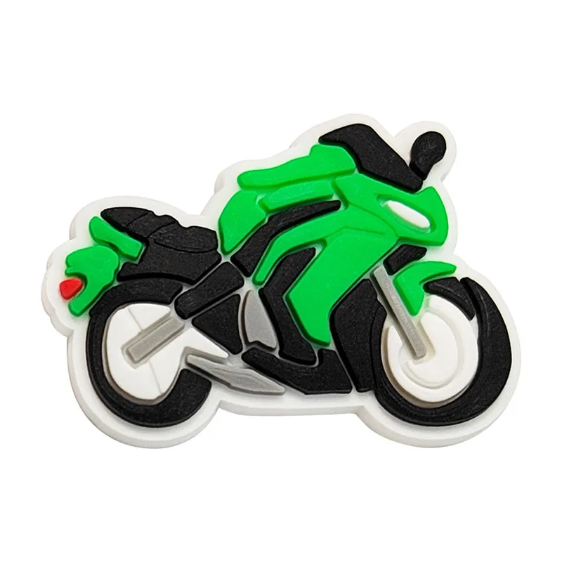 Dijes de PVC de dibujos animados para niños, 1 piezas, Color, serie de motocicletas, accesorios para niños, zuecos de PVC, decoraciones para zapatos, hebilla, regalos, venta única