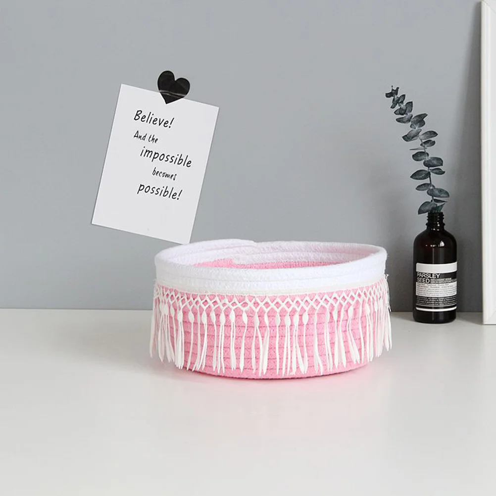 

Cotton Thread Storage Frame Stationery Baskets Tassel Tassels Desktop Organizer Sundry Woven Nordic