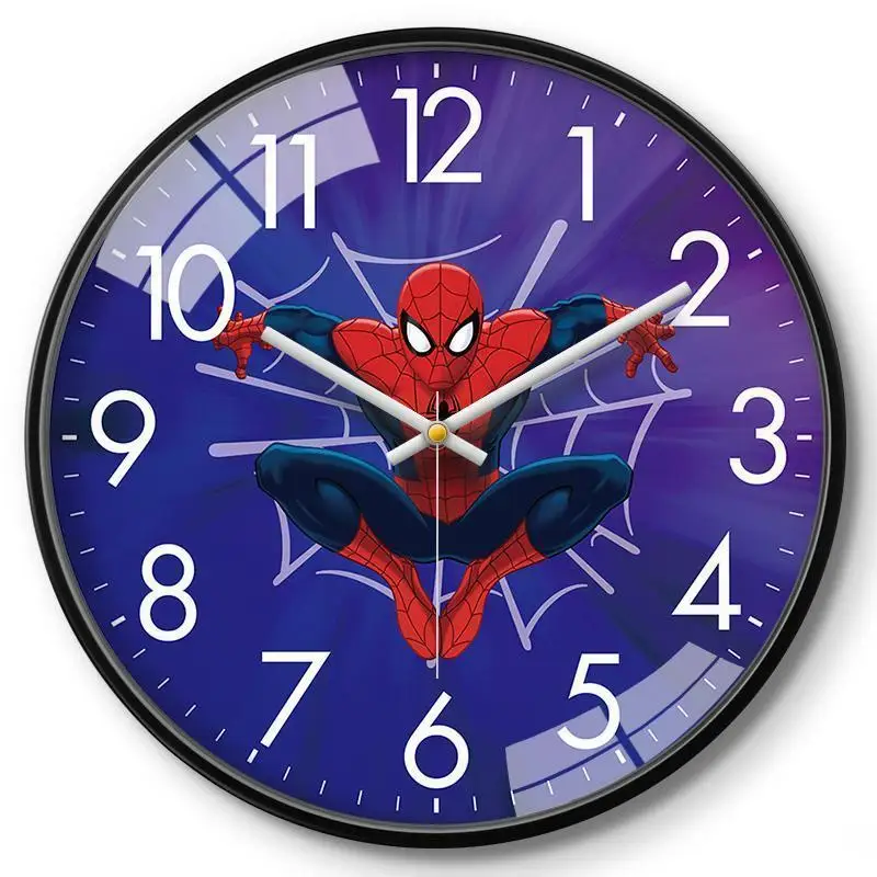 Kreskówkowy kreatywny Spider-Man anime gadżet chłopięcy pokój cichy zegar ścienny salon sypialnia trend domowy fajny zegar hurt