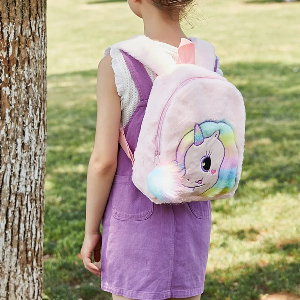 

Новый модный милый мультяшный мягкий плюшевый рюкзак с единорогом, милый рюкзак для девочек в детском саду, большой вместительный рюкзак для девочек