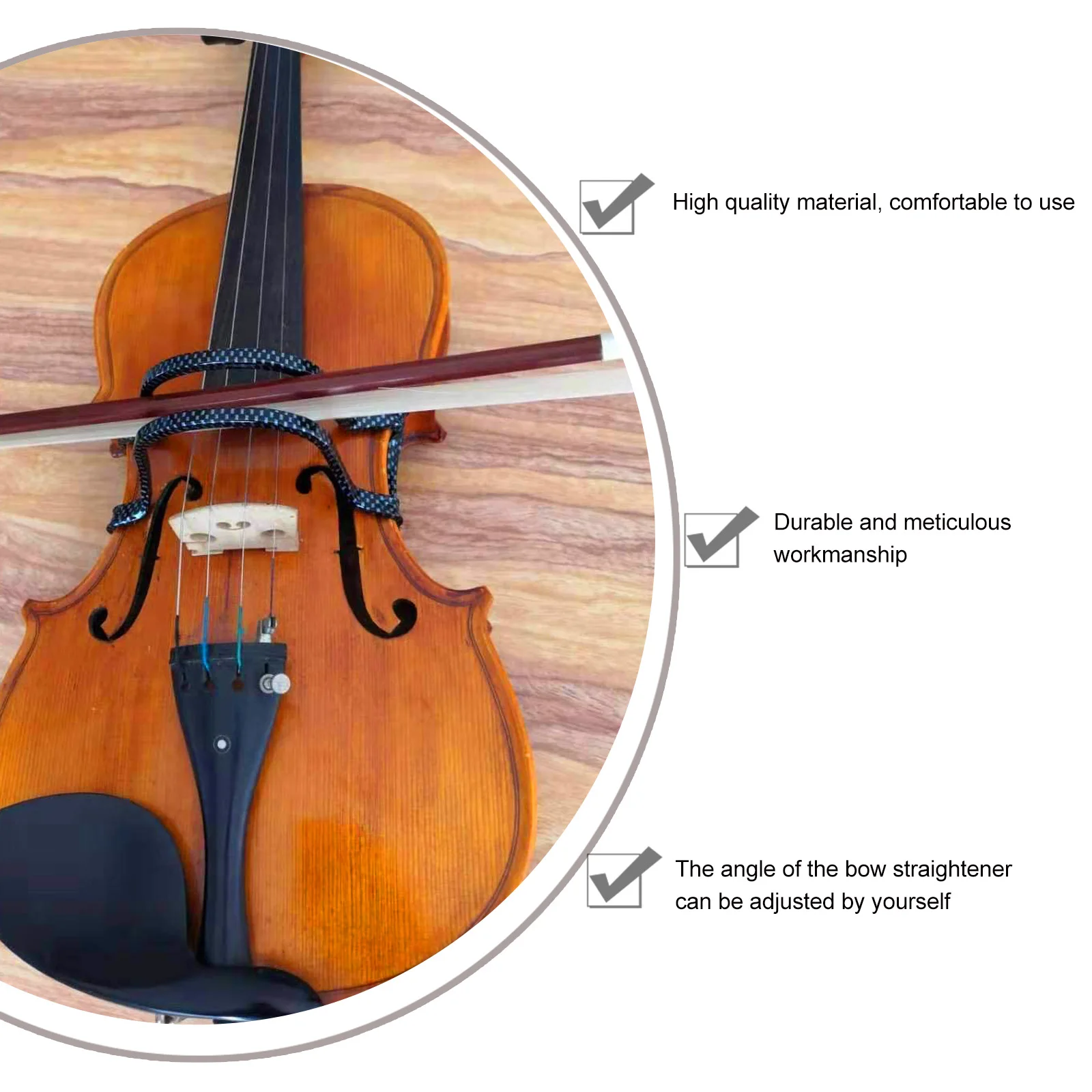 

Bow Adjustable for Beginners Durable Beginner Corrector Violin Bow Straightener Portable Practice Guide Violin Accessory
