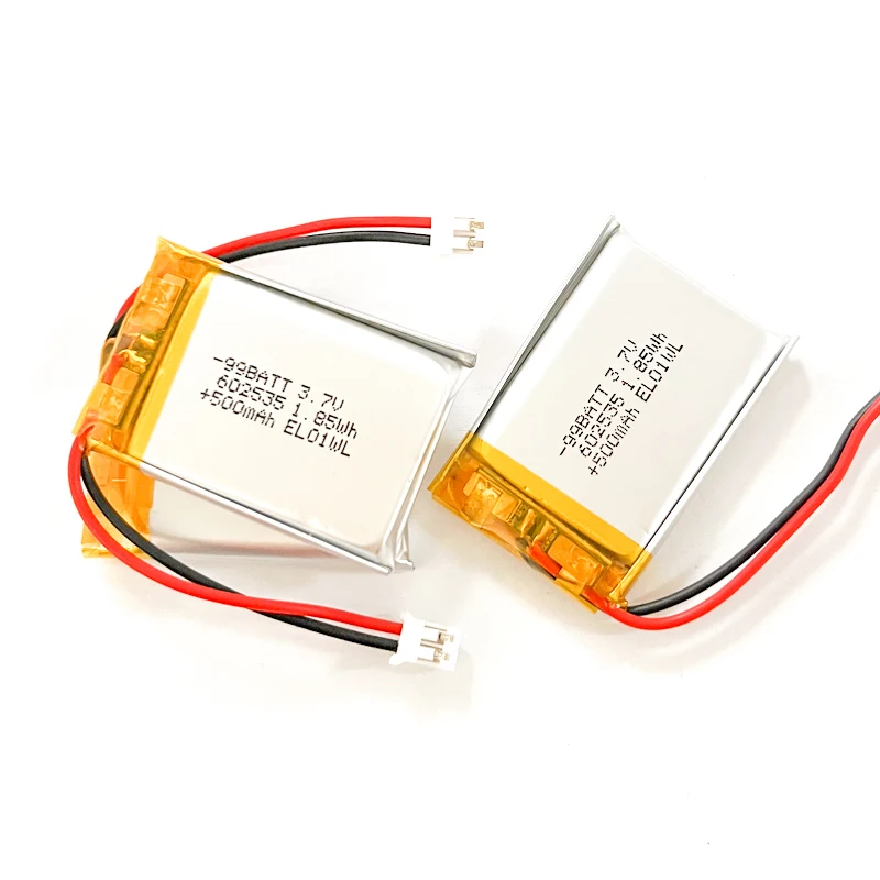 602535 3.7V Battery 500mAh Li Po Rechargeable Lithium Batteries for MP4 GPS Bluetooth Speaker Camera Watch Massage Instruments