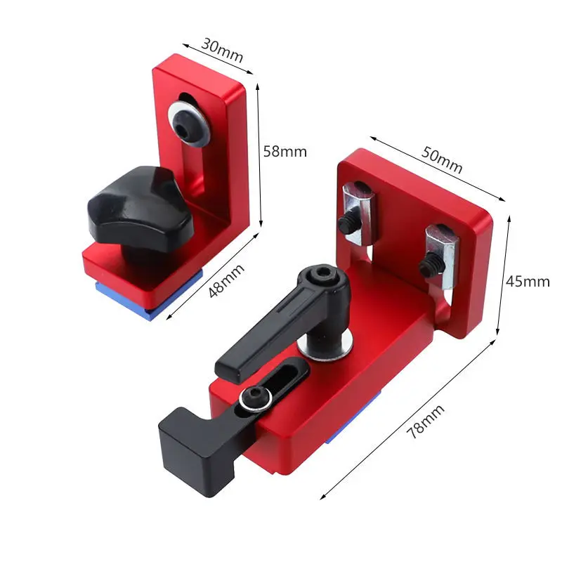 Connecteur de clôture de jauge à onglets pour charpentier, outils d\'établi de bricolage, calcul de travail, T-track Stop T-Slot LimClaoffense Miter