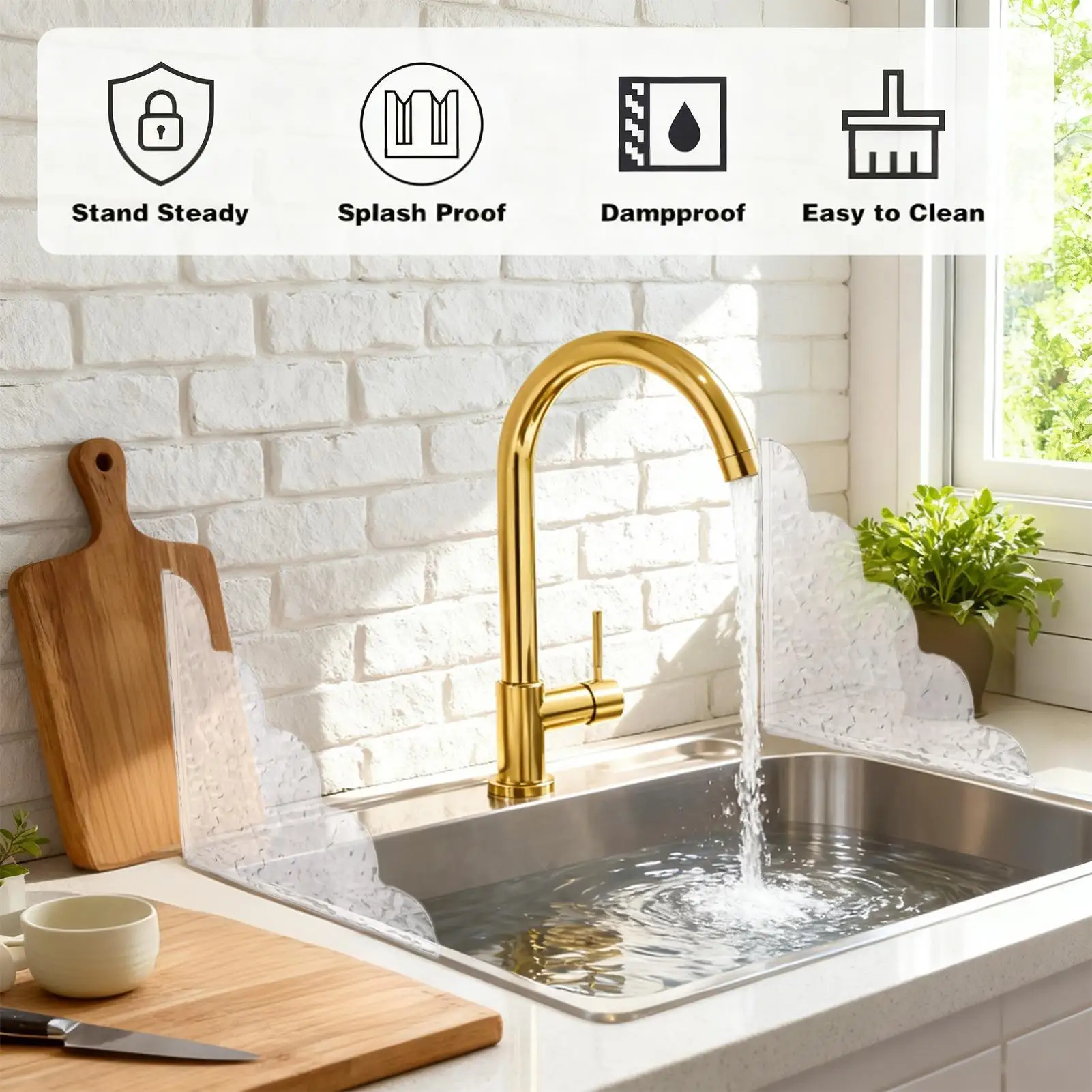 

Splash Guard For Bathtub Transparent Adhesive Shelf Clear Bathtub Water Guards For Corner Hotel Bathing Time Sink Corner Dorm