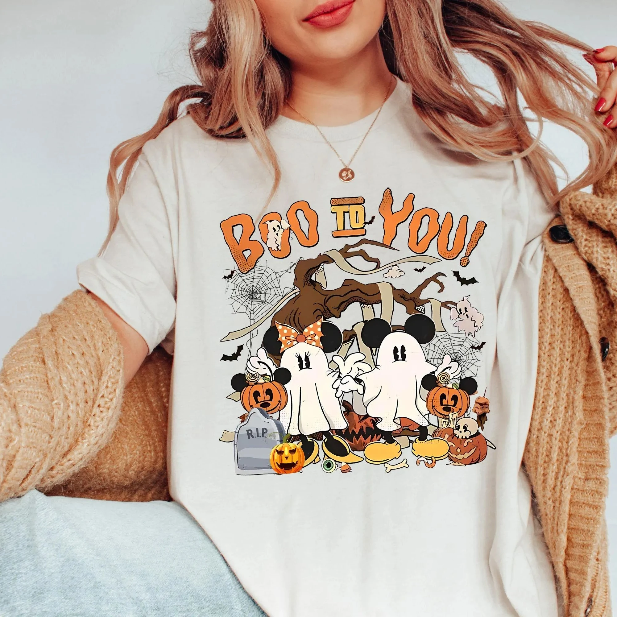 

Хэллоуин Микки Призрак Тыква Летучая Мышь Бу Принт Графические Футболки Женские Повседневные Футболки С Короткими Рукавами Хлопковые Топы Летняя Одежда Y2k