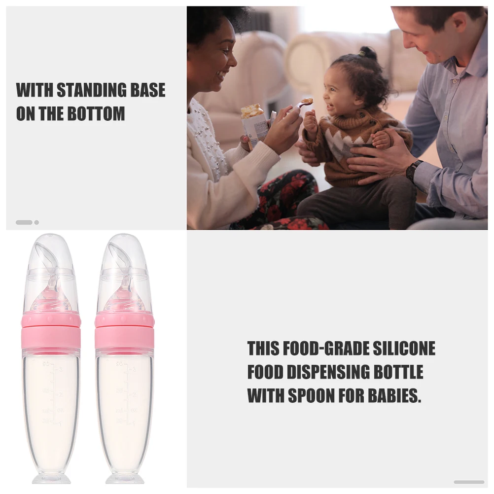 

2 шт., дозирующая бутылочка для детского питания, гибкая ложка, успокаивающая портативная кормушка для прорезывания зубов для дома, путешествий, бутылочка для кормления