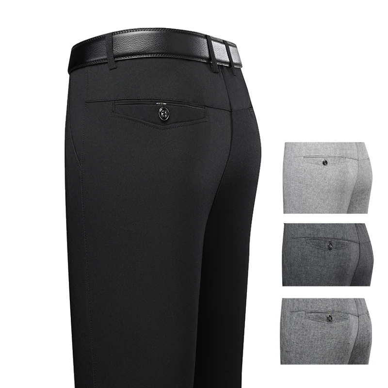 

New Spring Summer Men's Linen Pants Male Dress Pants Solid Color Artificial Linen Suit Pants