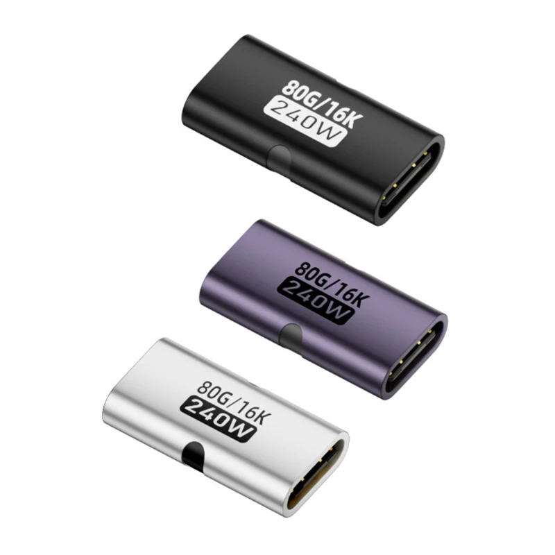 USB4.0 Type C Female To USB C Female Fast Charge Converter 240W 80Gbps 8K@60Hz video Data Transfer Adapter for Laptop
