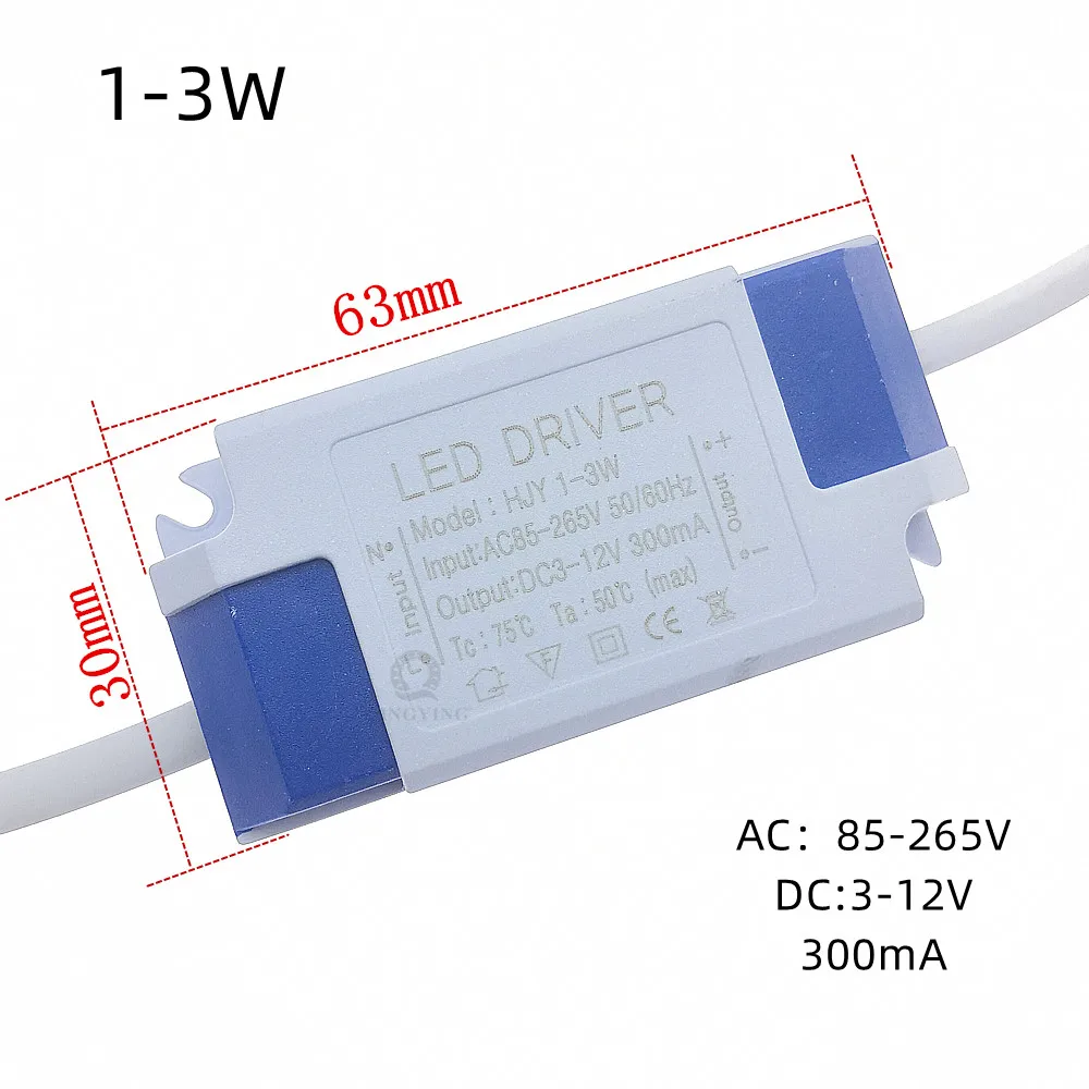 Driver LED 300mA 1W 3W 5W 7W 12W 18W 20W 25W 36W Fonte de alimentação de corrente constante AC85-265V DownLighting Transformers Bulb